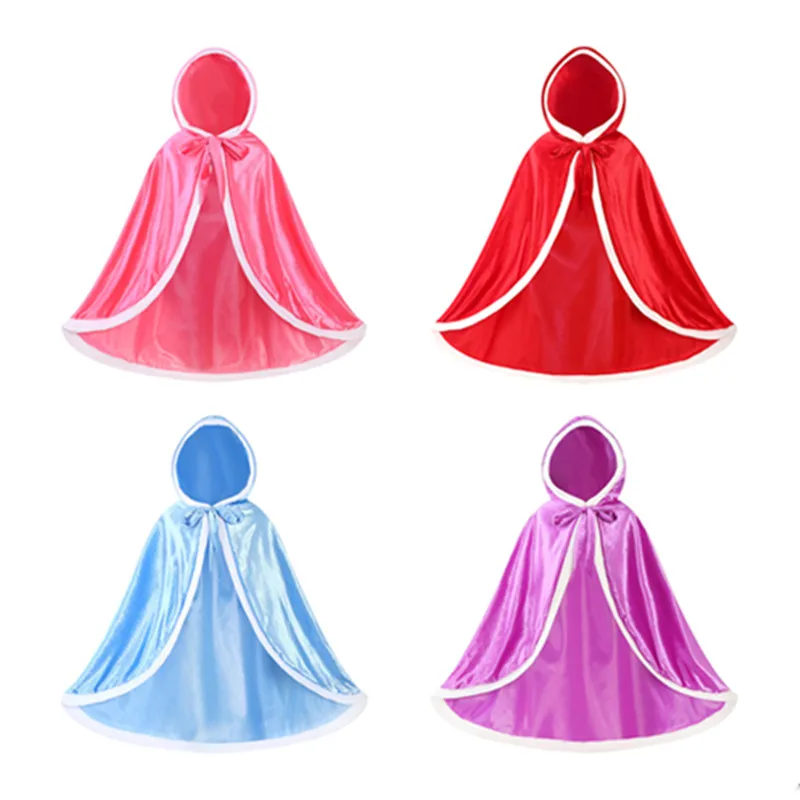 Зимняя женская Принцесса красная синяя накидка с капюшоном Женский карнавальный