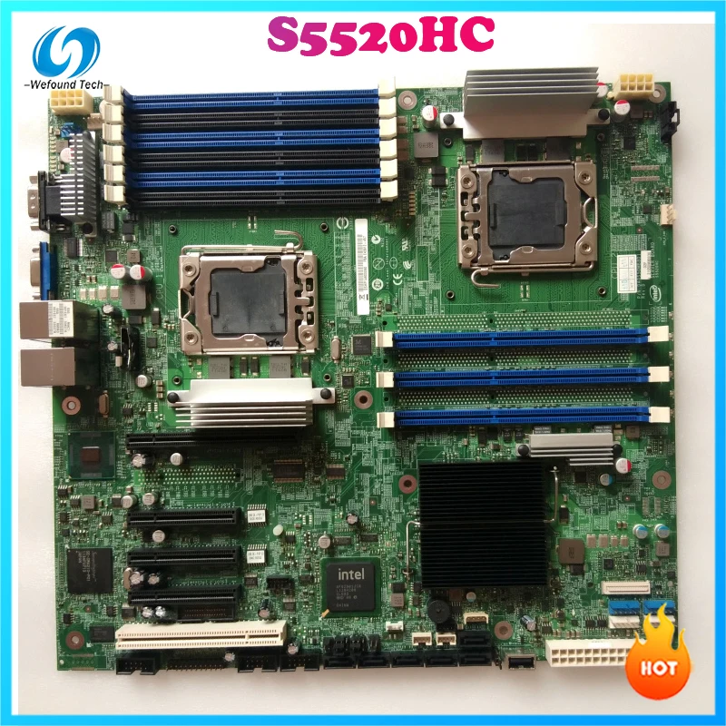 Оригинальная Серверная материнская плата для Intel S5520HC LGA1366 Game Multi Open двухканальная