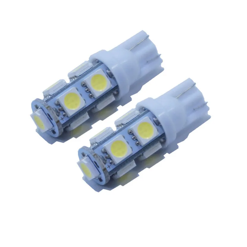 10pcs T10 194 W5W 147 5050 SMD 9 LED White ice blue red pink Car Light Bulbs Interior Wedge Lamp External Clearance Lights | Автомобили и