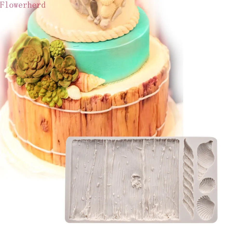 

Ocean Series Bark Conch Shell Fondant Cake Silicone Mold Cake Decoration Edge Mold Chocolate Mold Baking Tools Birthday Decor