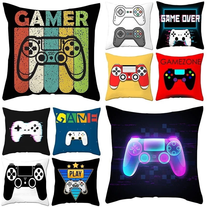 

Gift For Boy Gamer Print Pillowcase Bedroom Decorative Polyester Cushion Cover Decor Home Sofa Pillow Case Funda Cojín 45x45cm