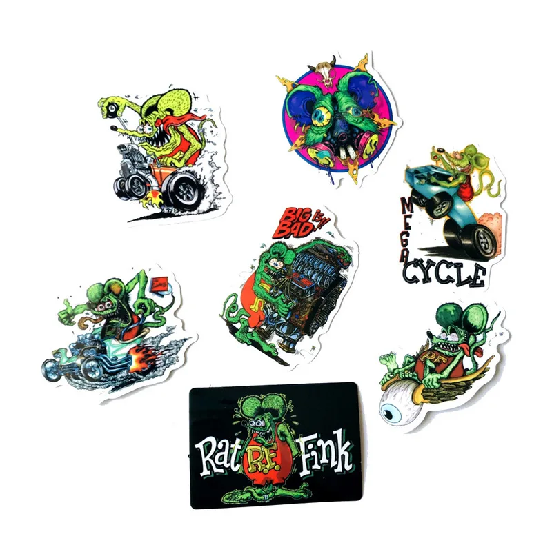 50 шт. крыса Фин Стикеры s Ratfink ПВХ автомобиля для чемодан скейтборда холодильник