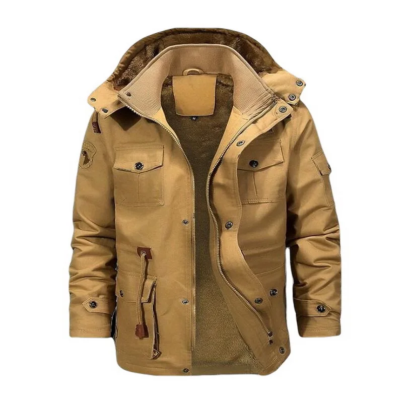 Мужская хлопковая куртка двойная флисовая бархатная Толстая Европейская и