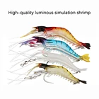 5 шт.лот светящаяся Мягкая приманка в виде креветки, искусственная силиконовая приманка с крючками, вертлюги, набор приманок LEDAO, рыболовная снасть