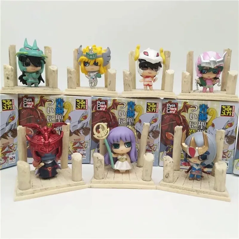 

Bandai Saint Seiya Action Figure 7PCS Golden Zodiac Chapter Pope Chapter Egg Box Mosquito Repellent Eyes Q Version Model Toy