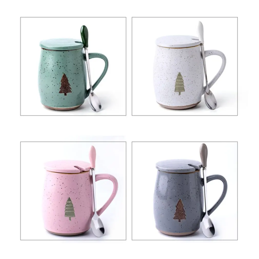 

Fresh Mug Couple Ceramic Cup Office Cup Nordic Simple Household Water Cup With Lid And Spoon Mori Series