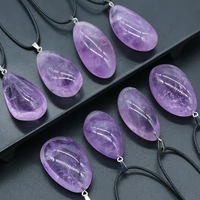 natural stone irregular amethysts crystal pendant necklace for women jewelry