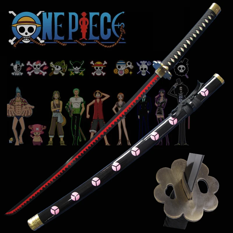 Настоящие мечи анимэ катаны цельный косплей шрусизандай Зоро меч украшение