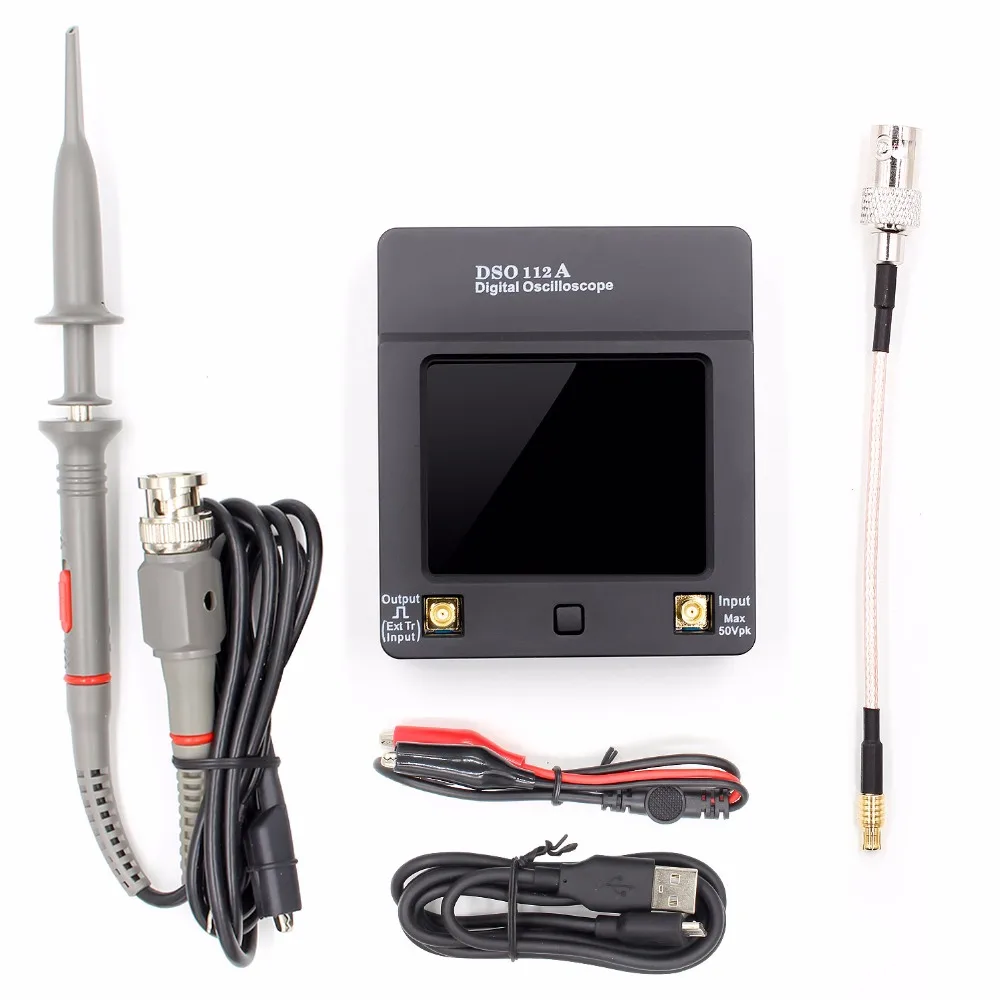DSO112A 2MHz 5Msps TFT LCD Digital Oscilloscope Color Touch Screen Handheld Portable USB Interface with Test Clip | Инструменты