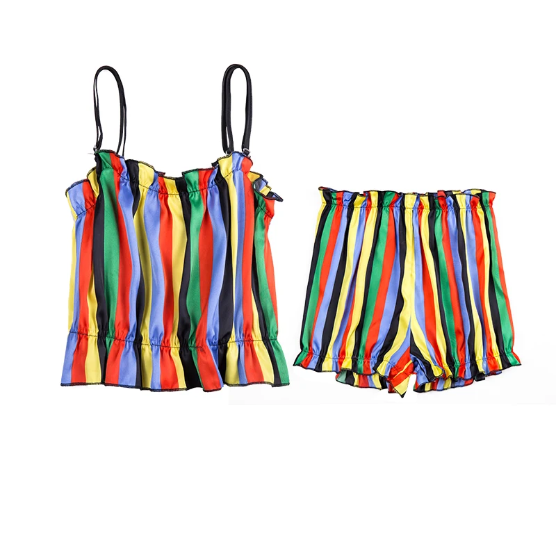 Женский Пижамный костюм для сна с принтом в виде сердца розовый пижамный