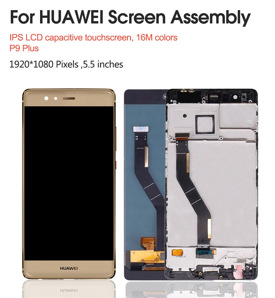 Супер AMOLED для 5," huawei P9 Plus ЖК-дисплей+ сенсорный экран панель дигитайзер сборка Замена