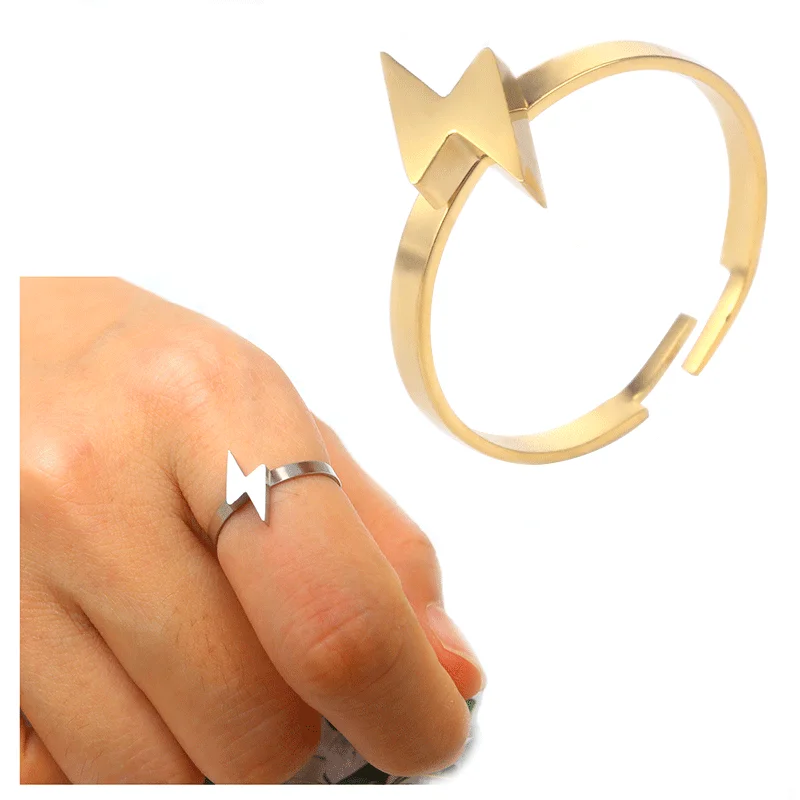 Кольцо молния натуральная личность нержавеющая сталь набор колец для женщин