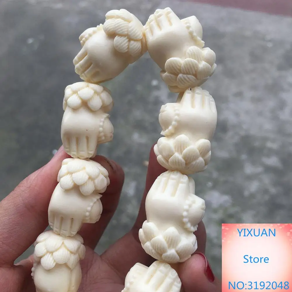 Резьба по слоновой кости ладони лотоса бергамота струны мужской и женский