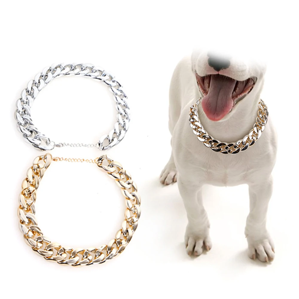 Тренировочный ошейник из нержавеющей стали для собак ошейники-змеи золотистого