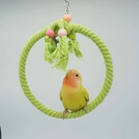 1pc cotton rope parrot swing toy birds supplies solid color high quality bite toys hanging swings cage for pets