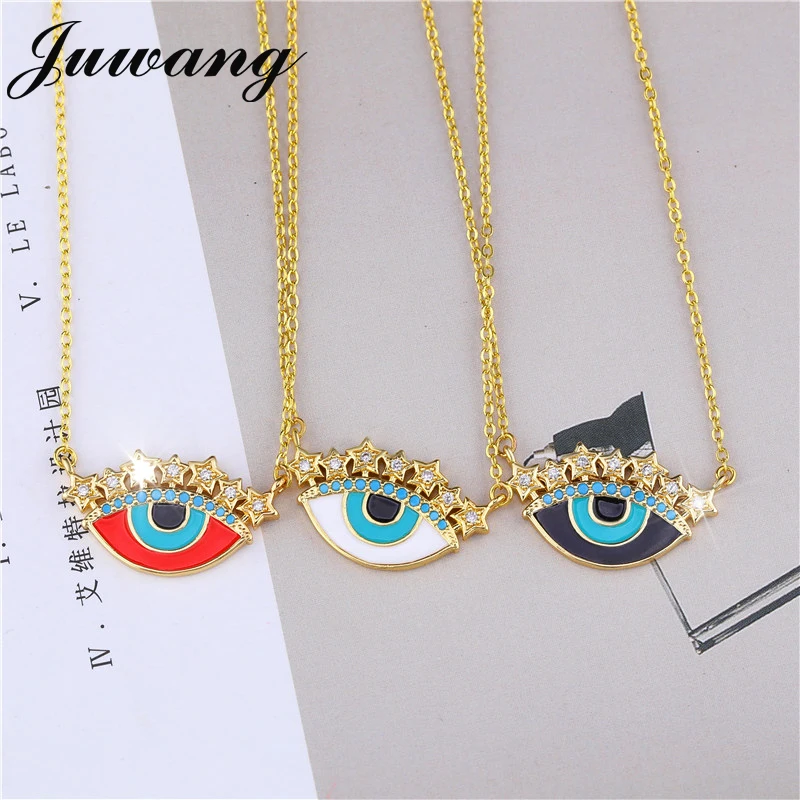 Женское Ожерелье с золотым глазом Juwang ожерелье цирконием и подвеской в виде