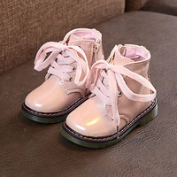 children boots girls pu leather snow boots ankle zip martin boots fashion toddler shoes autumn winter kids shoes for girls