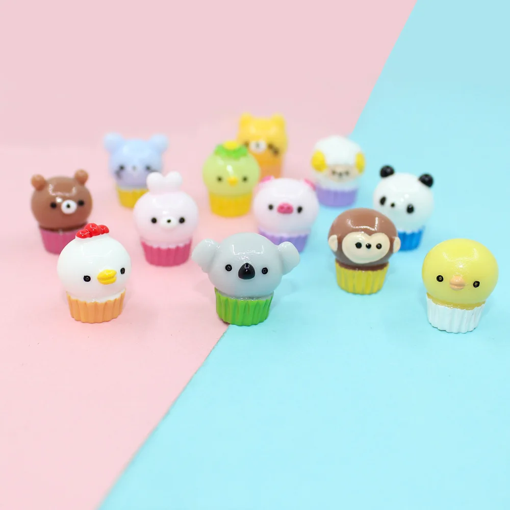 100 шт./лот полимерные Твердые искусственные милые животные торт обезьяна медведь