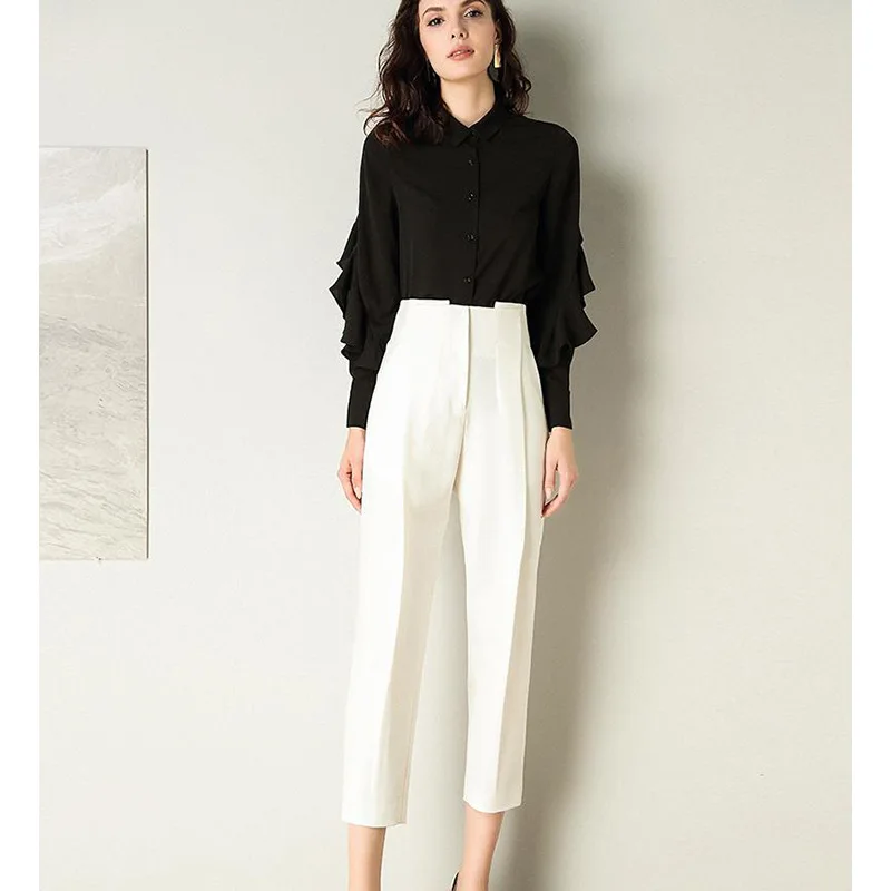 

Женские спортивные штаны с высокой талией, однотонные, винтажные