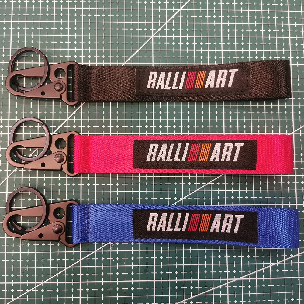 

Durable Nylon Cloth Eagle Beak Keychain Key Rings Embroidery Stitching JDM Racing Emblem For Mitsubishi RALLIART Accessories