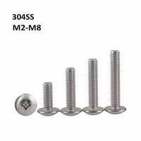304 stainless steel truss head phillips screws machine screw large flat round cross recessed bolts m2m8