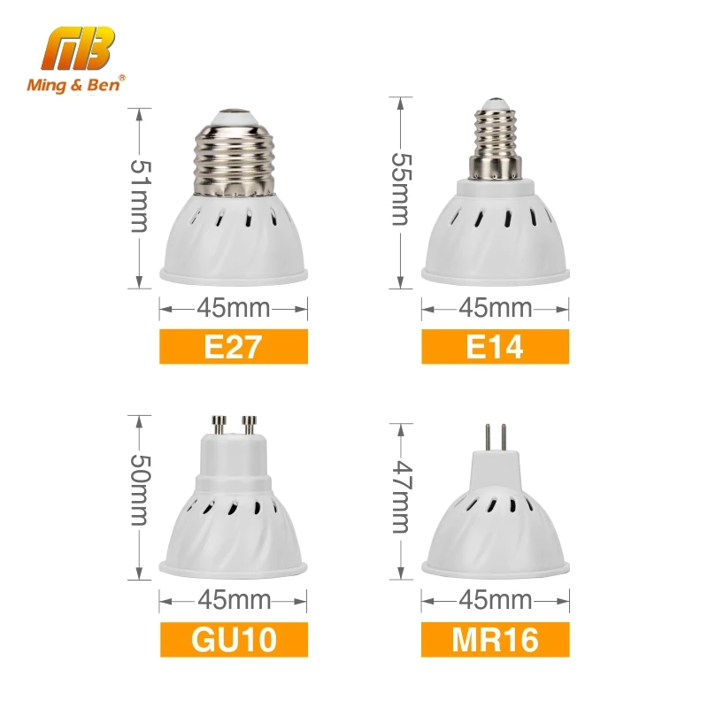 6 шт. светодиодный светильник 220V E27 E14 GU10 MR16 36 60 80 Светодиодная настольная лампа