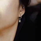 Серьги-кольца в форме замка для мужчин и женщин, металлические и Серебристые крутые ювелирные украшения в стиле хип-хоп с геометрическим дизайном, вечерняя бижутерия