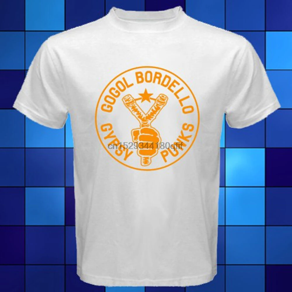Gogol нашивка цыганские дырки рок группа белая футболка Размер S M L XL 2XL 3XL |