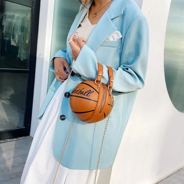 

Funny Trend Basketball PU Handbag Simulation Football Shoulder Bag Personalized Fashion Top-Handle Bags Creative Birthday Gift