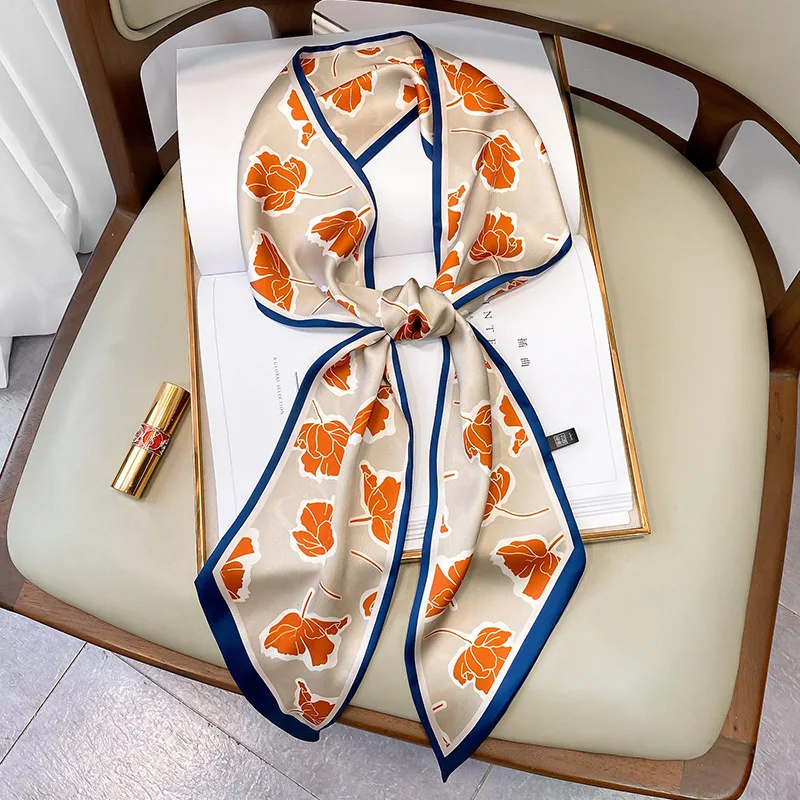 

Hot 2020 New Silk Scarf Women Fashion Scarves Office Lady Neckerchief High Quality Foulard Femme Hair Tie Bandana Hijab