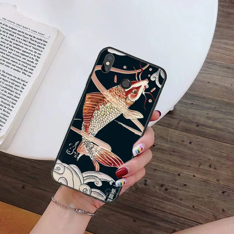 

Japanese style anime Fox dragon pattern Phone Case For Xiaomi Redmi note 7 8 9 t max3 s 10 pro lite Luxury brand shell coque