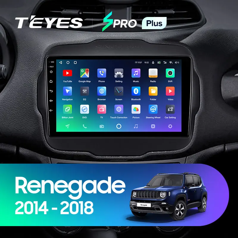 TEYES SPRO Plus Штатная магнитола For Джип Renegade 1 Jeep 2014 2018 Android 10 до 8 ЯДЕР 4 + 64ГБ 32EQ DSP 2DIN