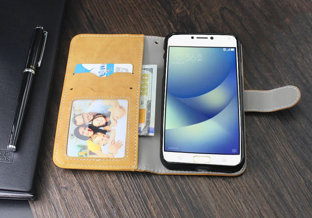 Кожаный чехол-книжка в винтажном стиле для ASUS ZenFone 4 Max ZC554KL, чехол 5,", роскошный чехол-бумажник из ТПУ для ASUS 4 Max Pro, чехол для телефона