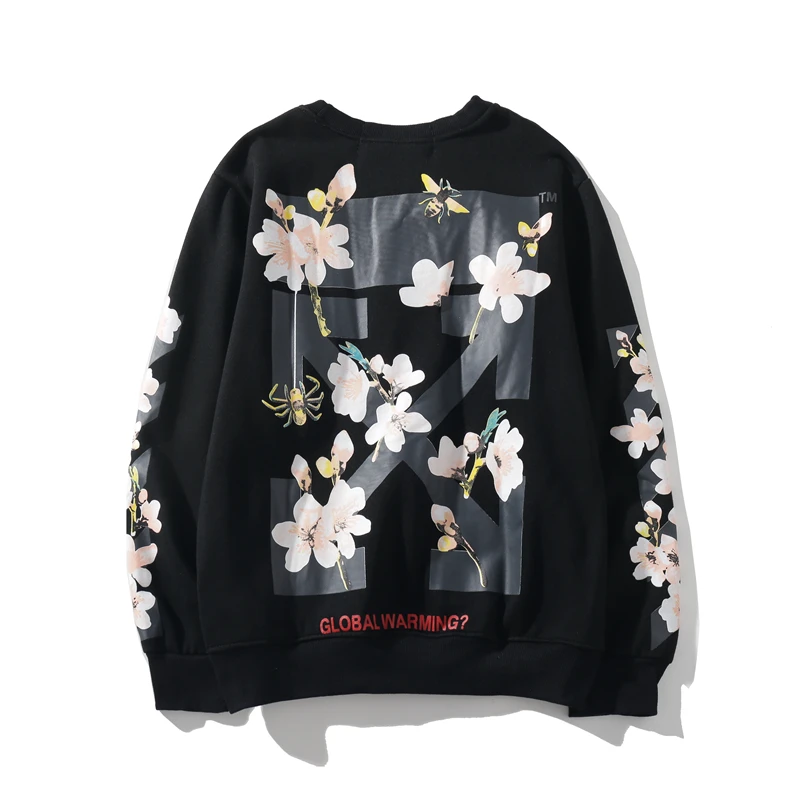 

New Fitness White Off Hoodie Men Autumn Fashion Brand Fashion Sportswear Sweater Men Cow Pure Cotton Loose Plus Size Hoodie