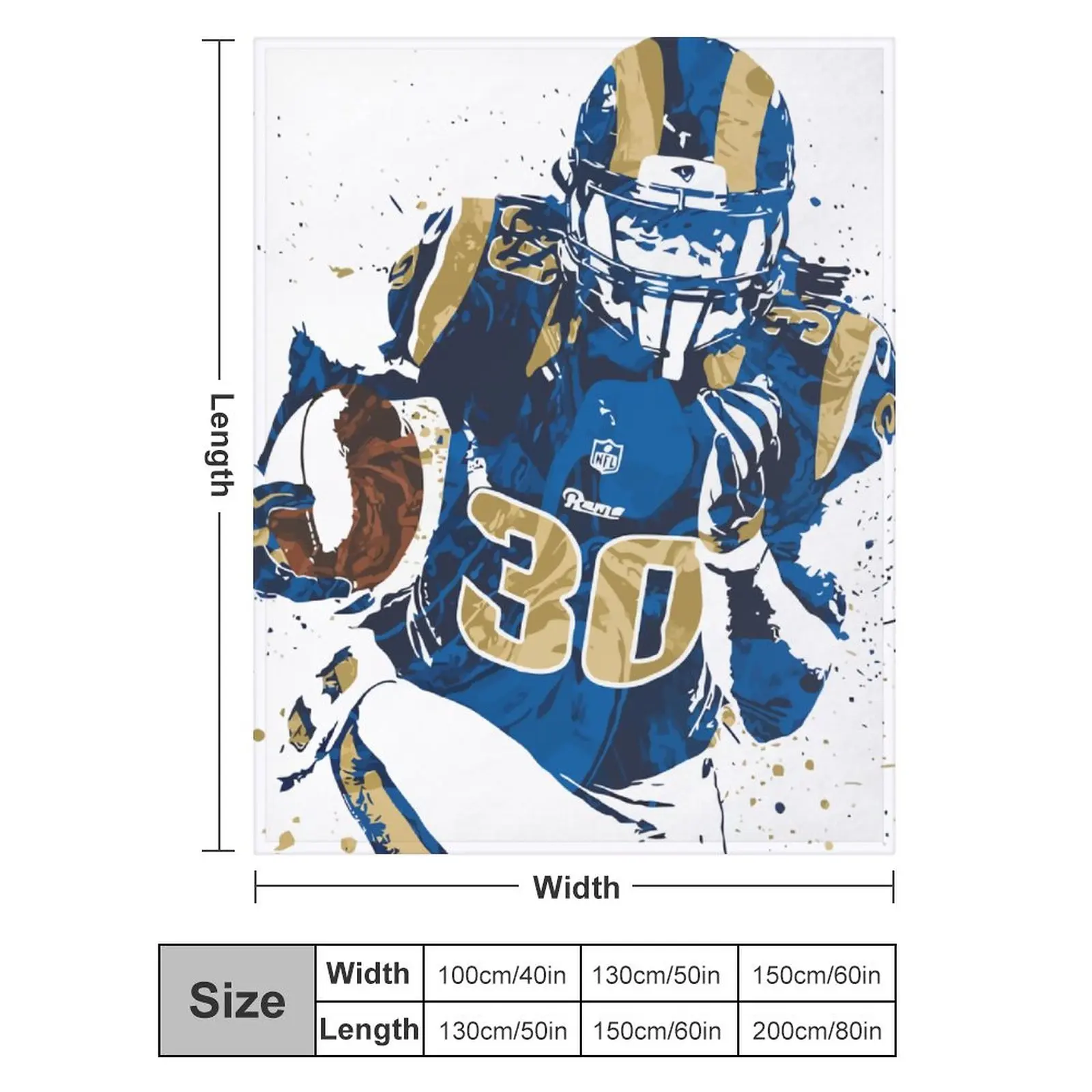 

Blanket 30 Todd Gurley Ultra Soft Micro Fleece Cozy Lightweight Microfiber Flannel All Season Living Room Bedroom Vertical
