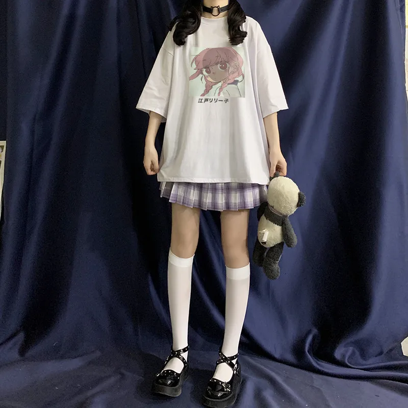 

T Shirt Women Korean Style Loose Short-Sleeve Summer Oversized Printed T-Shirt Kawaii Sweet Student Tops Casual Blouse 2021