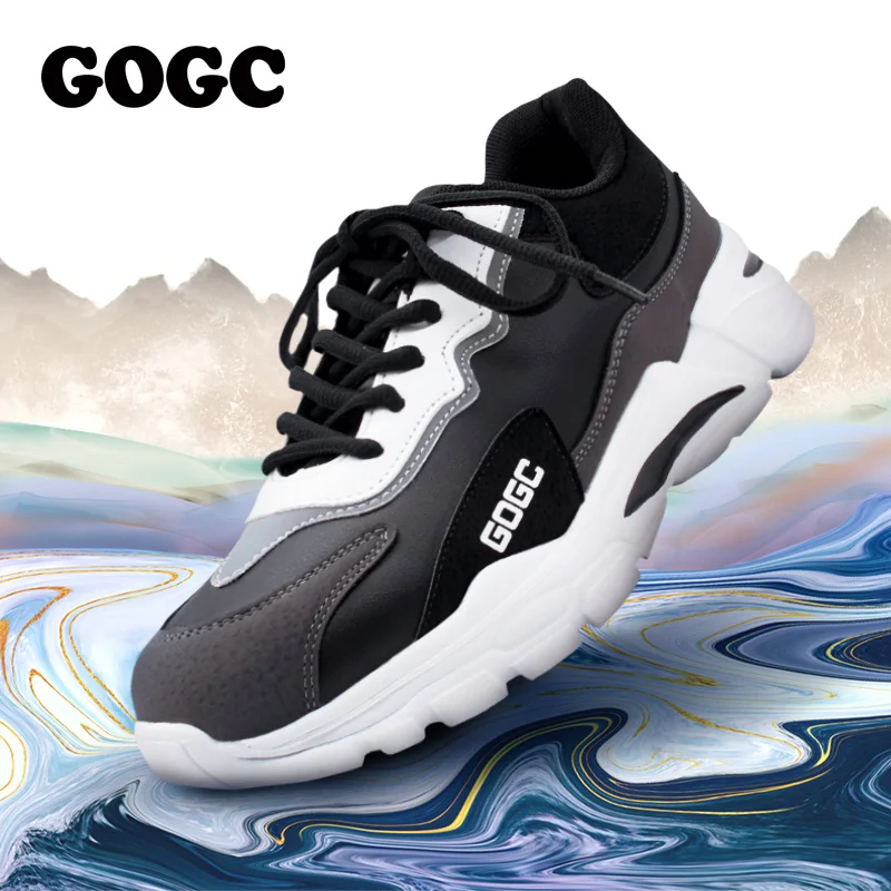 Кроссовки GOGC мужские из спилка модная Роскошная повседневная обувь для отдыха