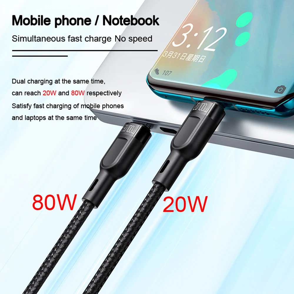 mcdodo 2 in 1 pd 100w type c cable fast charging for samsung xiaomi huawei flat laptop macbook pro usb c phone charge data cord free global shipping
