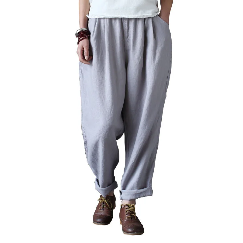 Clobee 2020 pantalones mujer Весна для женщин Большие размеры ткань свободные хлопковые
