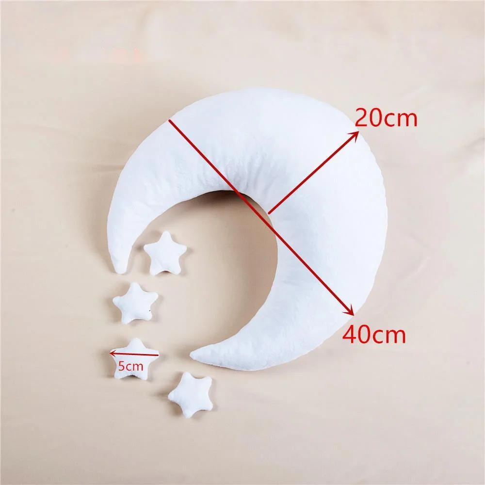 Accesorios de fotograf&iacute;a para sesi&oacute;n de fotos de beb&eacute;, almohada creativa de estrella y Luna para cumplea&ntilde;os de reci&eacute;n nacido, 0-3 meses, accesorios de estudio, regalos-5