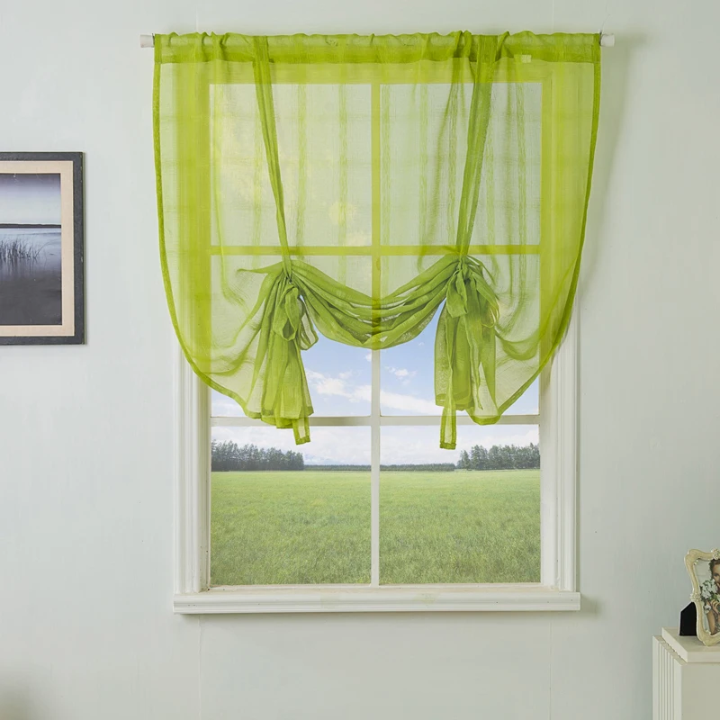 Современные короткие шторы ICECUR для кухни клетчатые прозрачные тюлевые кухонные