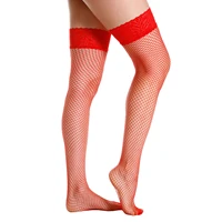 new sale lace stockings for women underwear knee high hosiery lolita fashion stay up 1pc fishnet stocking medias black white red