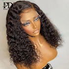 Волнистые кудрявые парики из человеческих волос на фронтальном шнурке, 5x5, парики Джерри, свободная вода для черных женщин