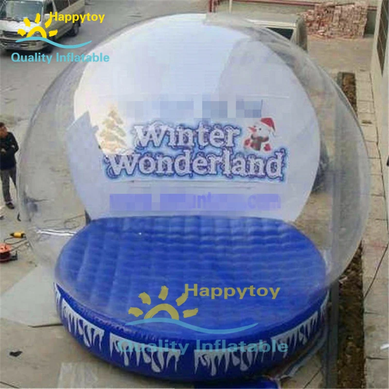 Гигантский Рождественский фестиваль надувной снежный шар с туннельным входом
