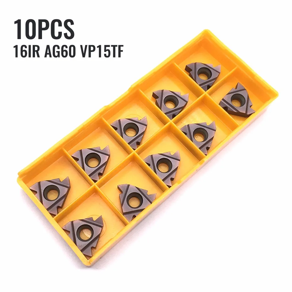 

Turning Carbide Inserts 10pcs 16IR AG60 CNC Carbide Insert Kit Lathe Pack