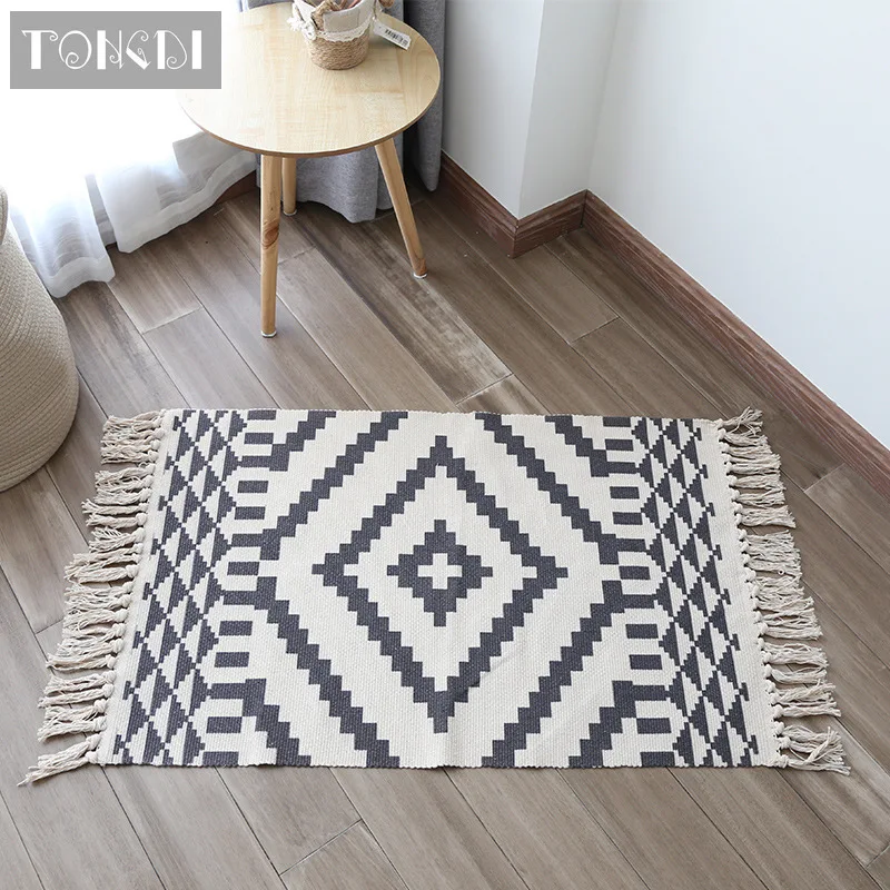 Тканый Ковер TONGDI в стиле бохо кружевной Противоскользящий элегантный