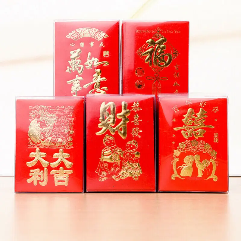 30 шт./пакет 2020 китайский Новый год красный пакет конверт для денег Hong Bao повезло