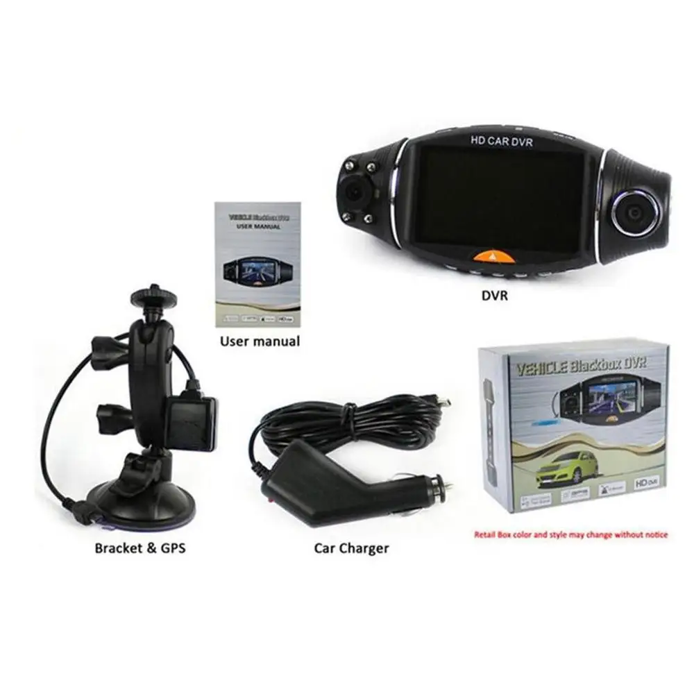 1080P HD с двумя линзами 140 ° Dash Cam gps автомобильный видеорегистратор видеокамера g-сенсор ночного видения камера заднего вида