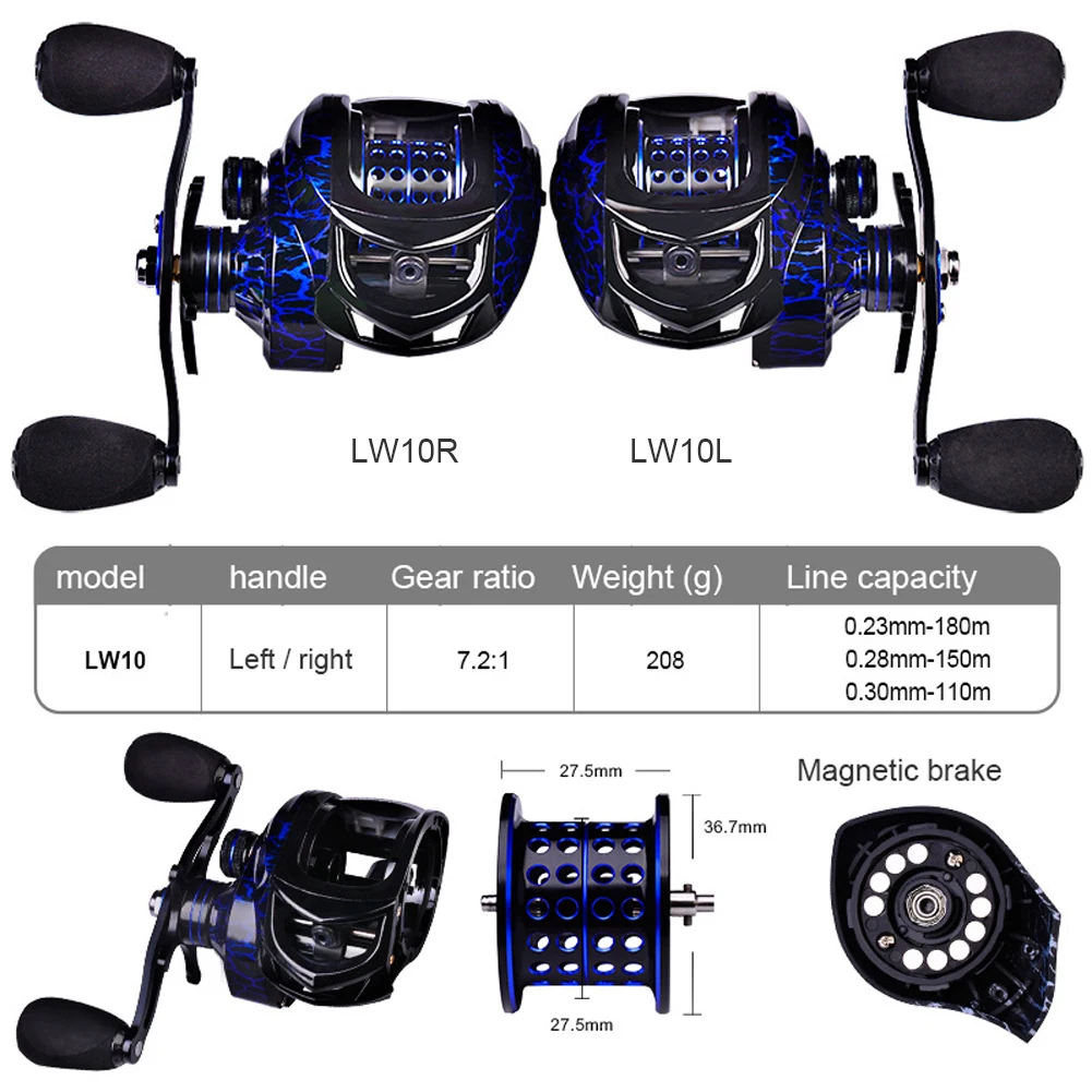 

Innovative Water Resistance Spinning Reel Baitcasting Reel 9+1BB Ball Bearings 7.2:1 High Speed Casting Fishing Wheel Tackle Gea