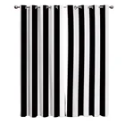 Простые черно-белые шторы в полоску декоративные занавески Swag для детской комнаты с прокладками для оформления окон